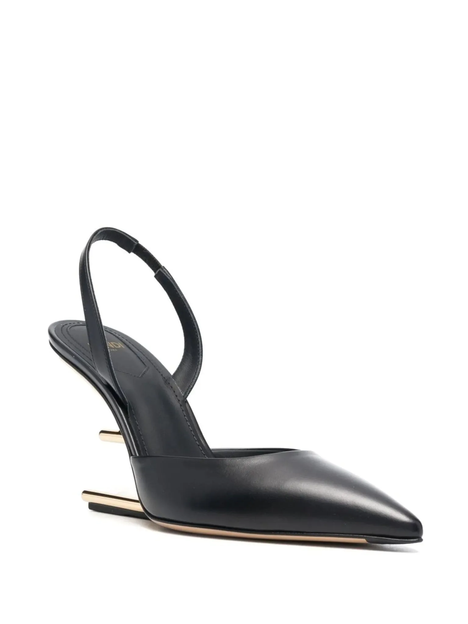 100mm sculpted-heel leather pumps