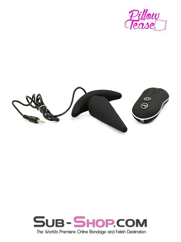 Compact Size Black Silicone Vibrating Rocket Butt Plug, Model 1482M - Ideal for Anal Stimulation