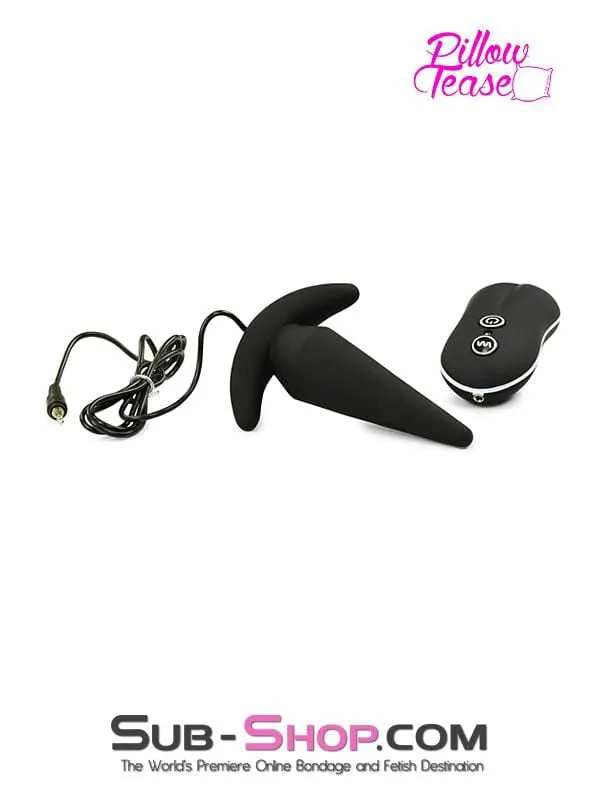 Compact Size Black Silicone Vibrating Rocket Butt Plug, Model 1482M - Ideal for Anal Stimulation