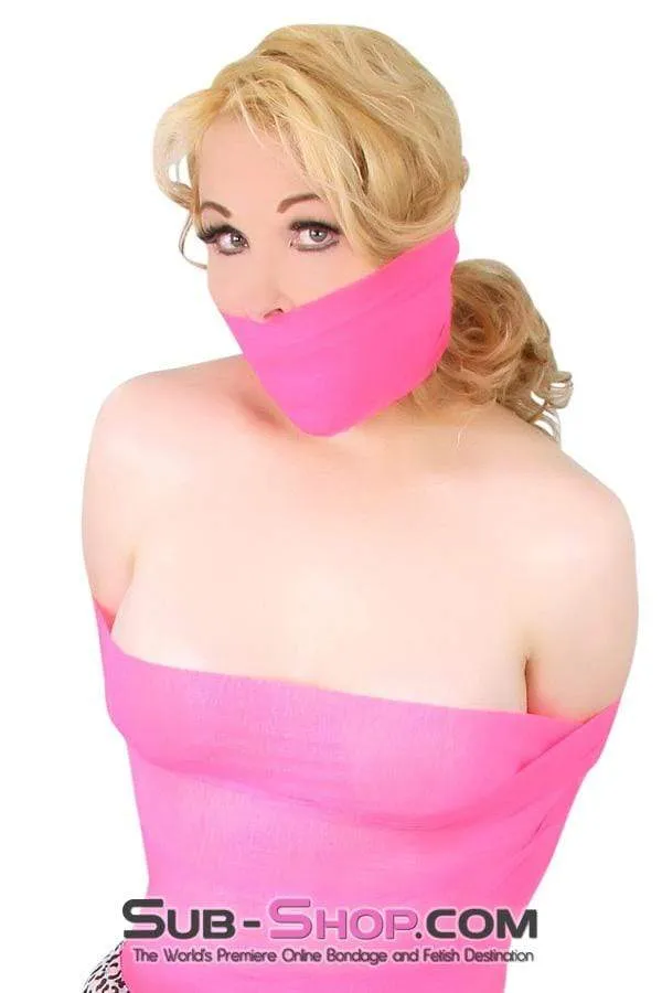 5748A-SIS      Pretty Sissy Pink Wrap-Sure Self Adhesive Bondage and Sissy Training Gag Wrap