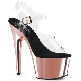 Adore-708 Rose Gold Chrome, 7" Heels