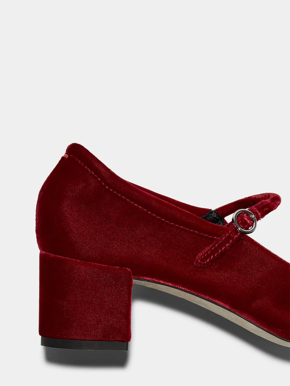 Aline Velvet Mary-Jane Pumps