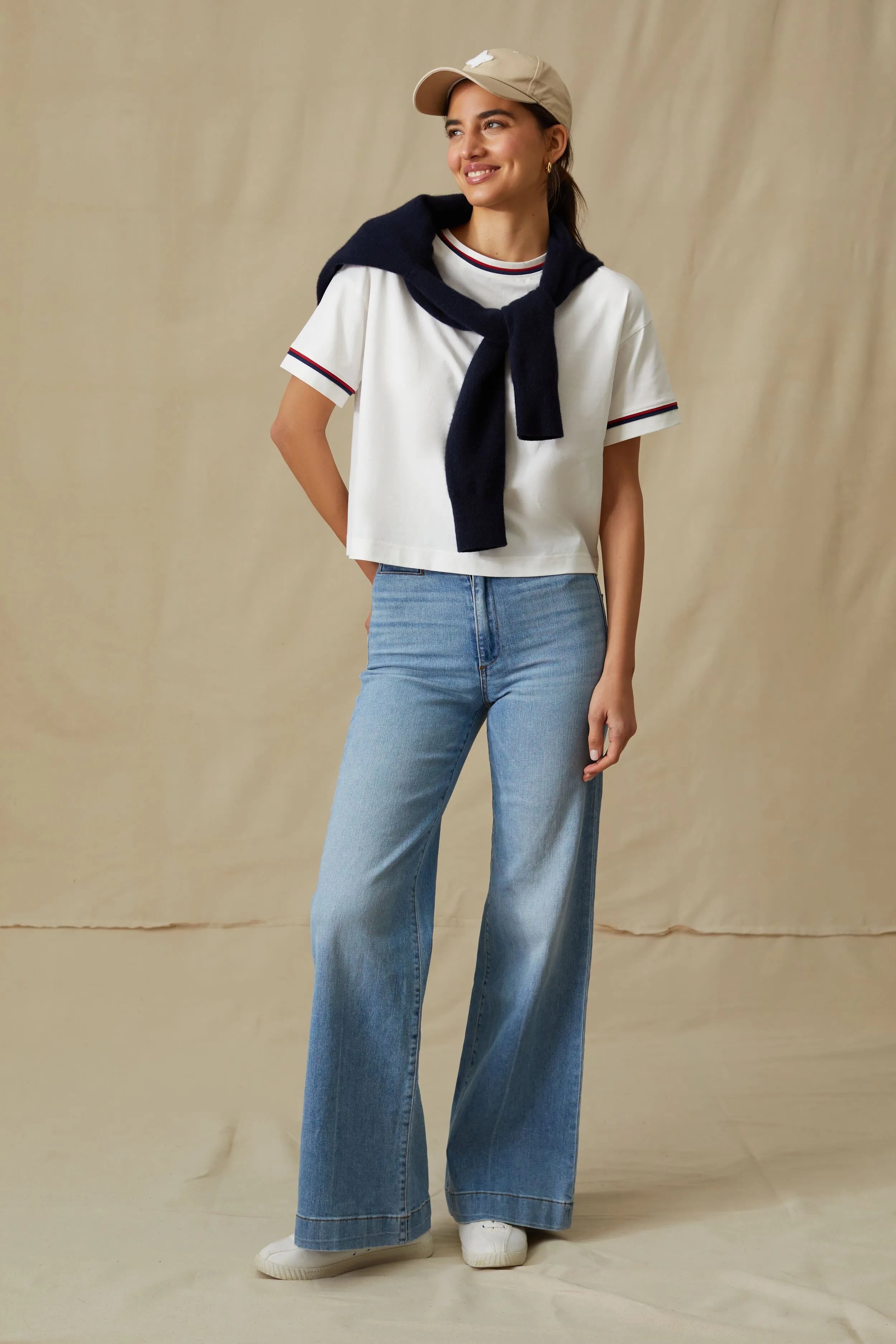 Americana Piped Cropped Ryan Boyfriend Tee