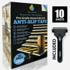 Anti Slip Hazard Warning Tape Pre Cut Sheets 24″x6″ - 10x Pack