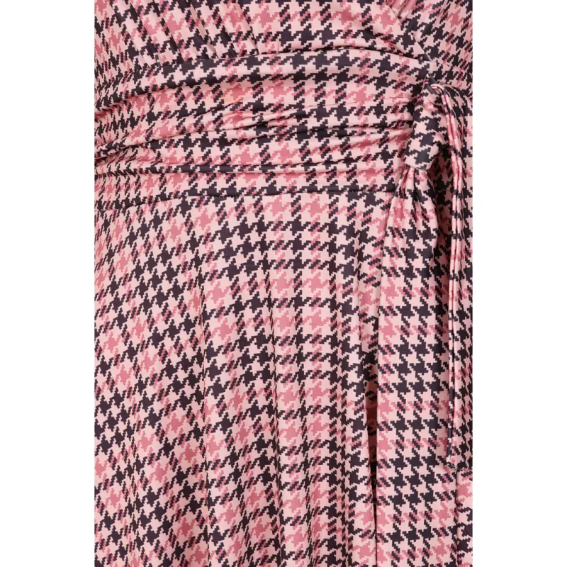 Arabella Dress - Pink Houndstooth