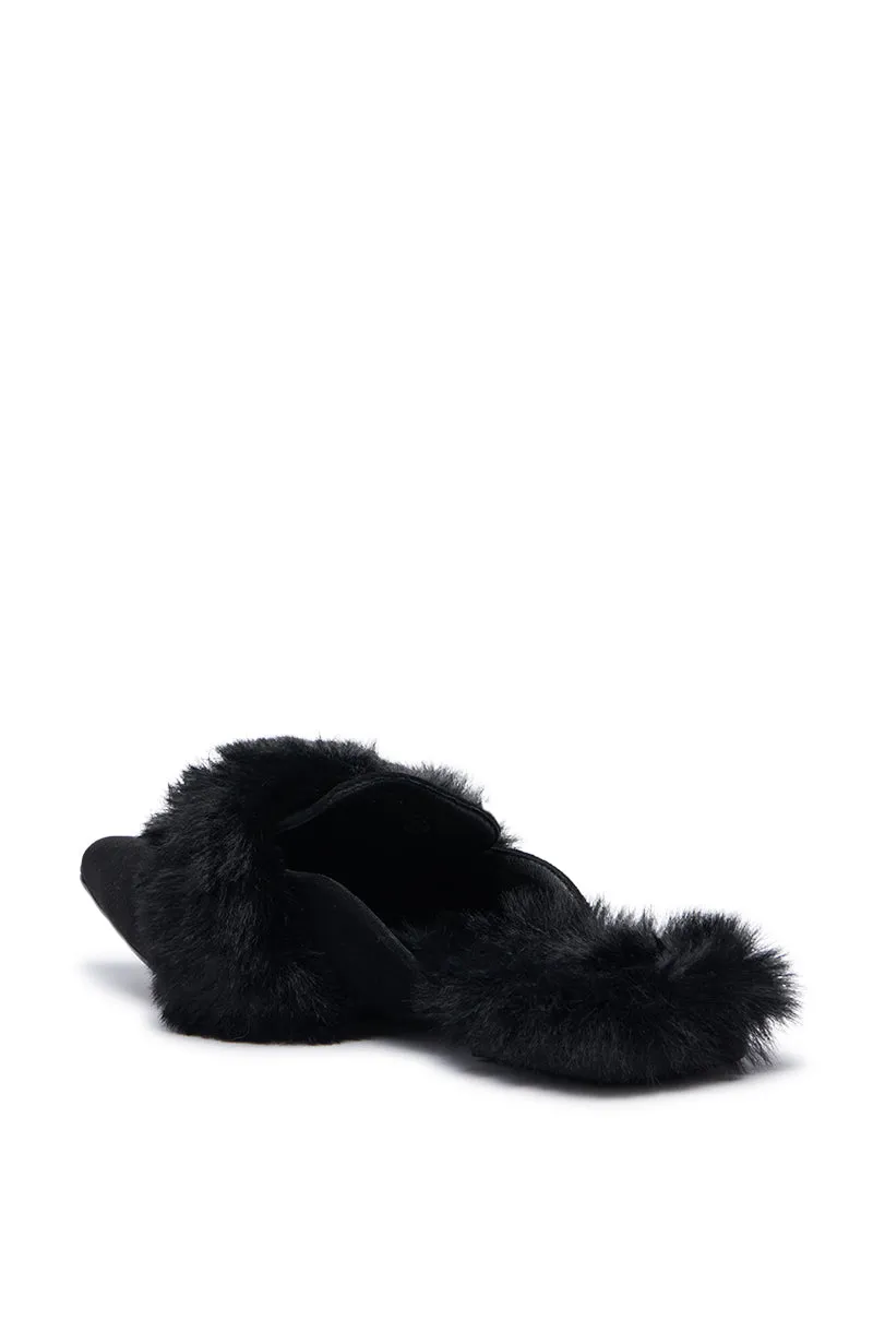 AZALEA WANG COLTRANE FUZZY BLACK FLAT