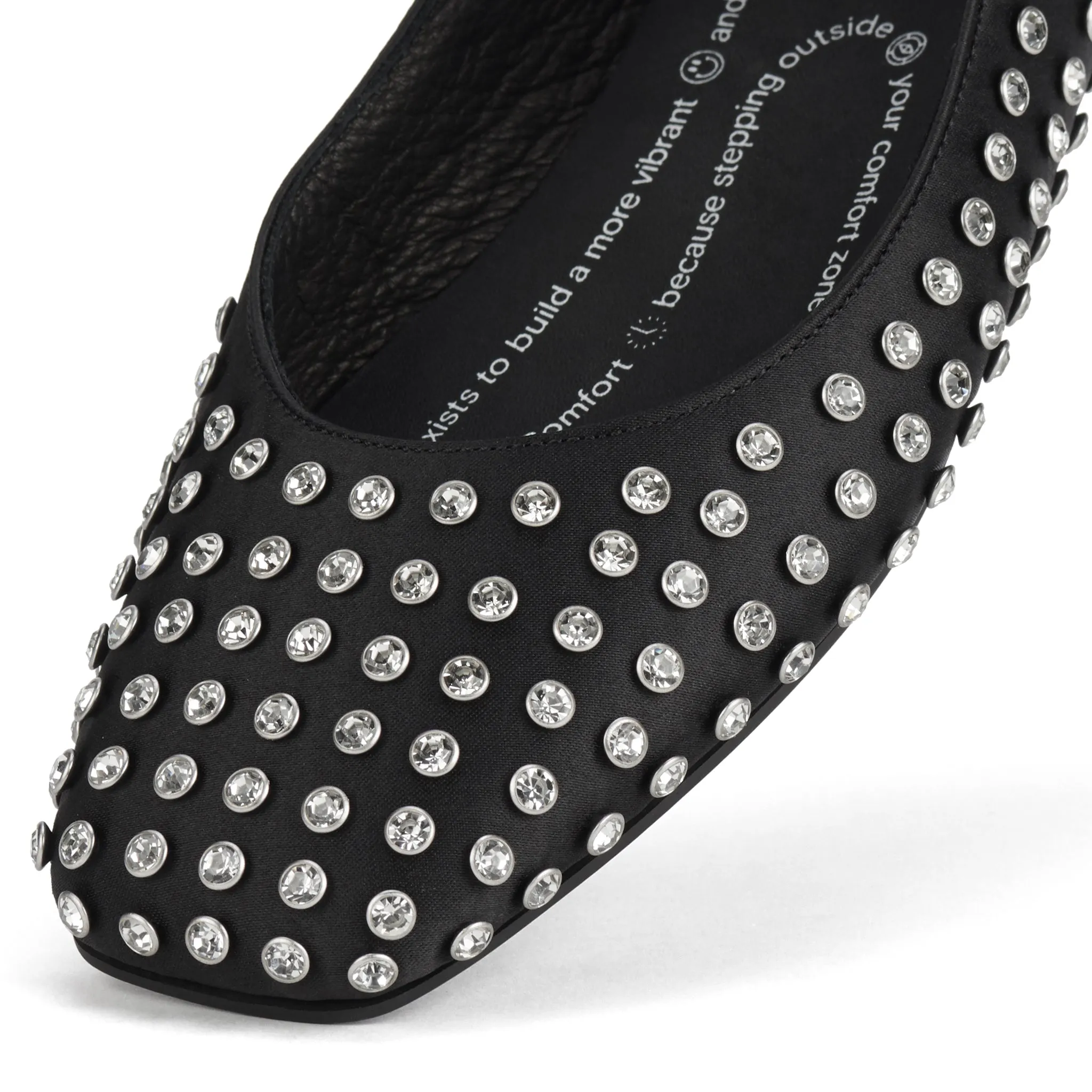 Ballet MJ Square Toe Blk Rhinestone