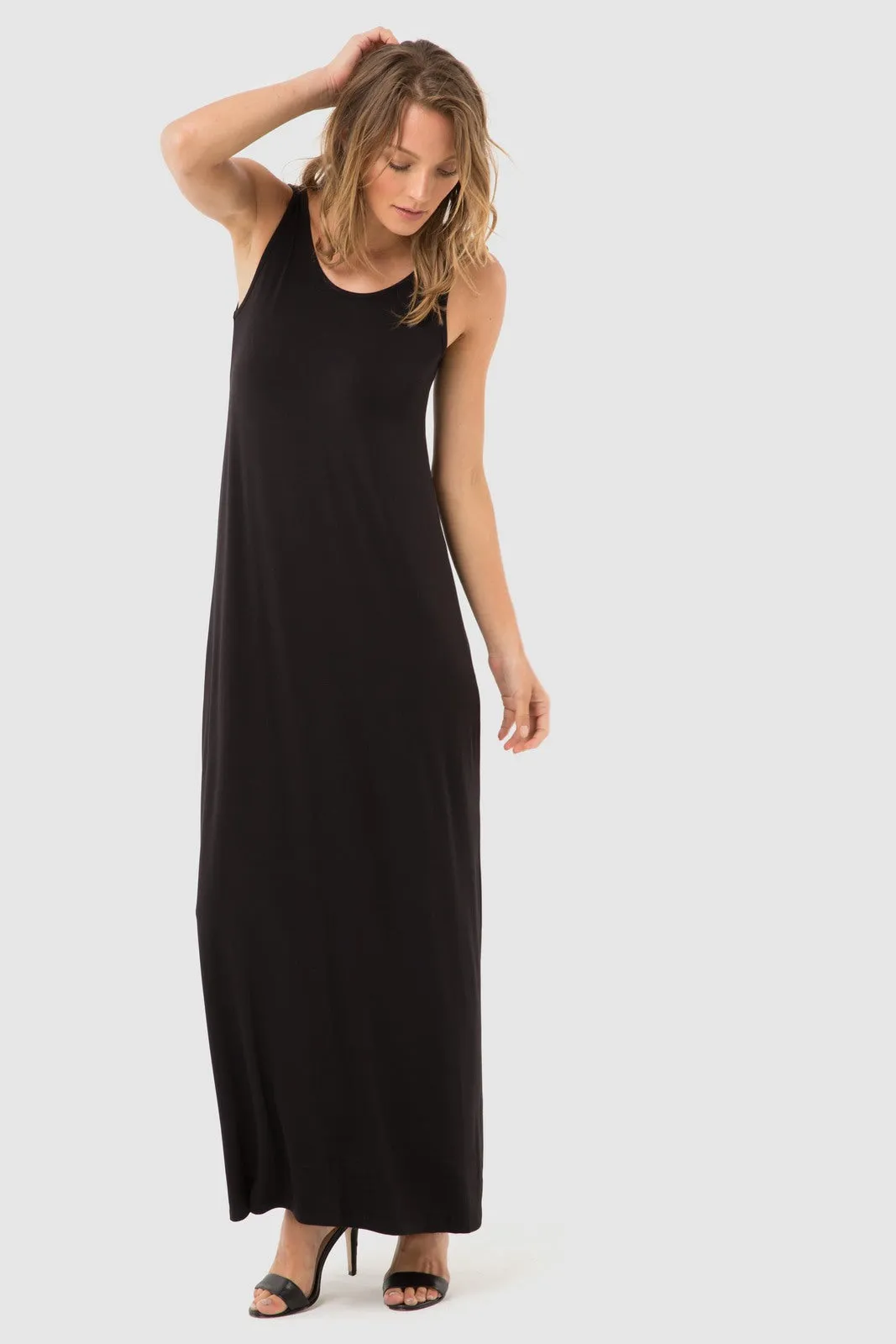 Bamboo Maxi Dress - Black