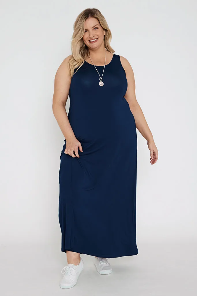 Bamboo Maxi Dress - Navy