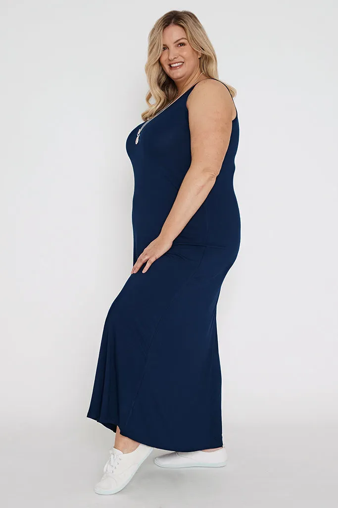 Bamboo Maxi Dress - Navy