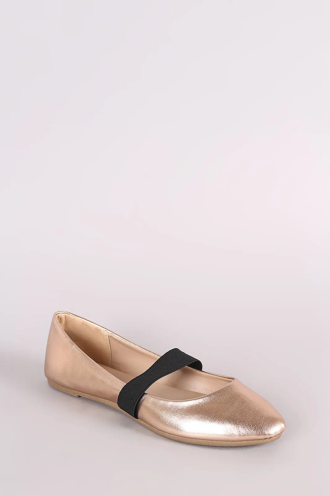 Bamboo Metallic Mary Jane Ballet Flat