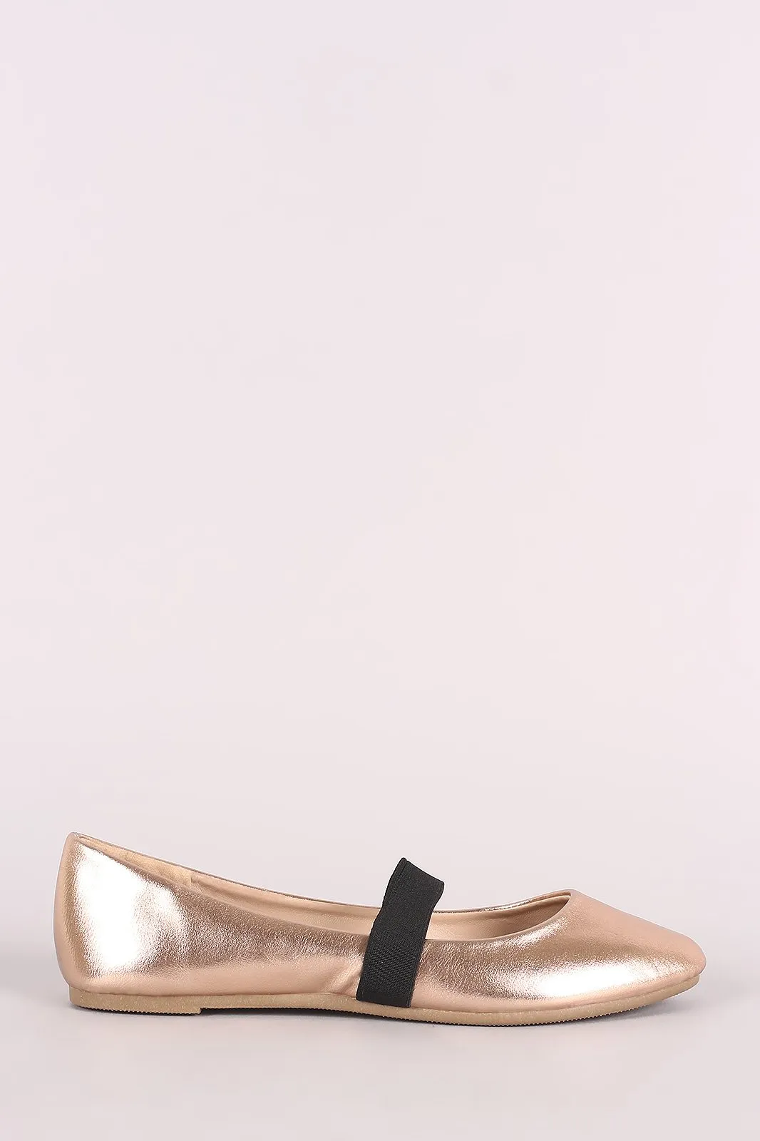 Bamboo Metallic Mary Jane Ballet Flat