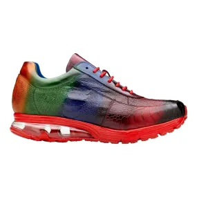 Belvedere George in Multicolor Genuine Ostrich Hand-painted Sneakers