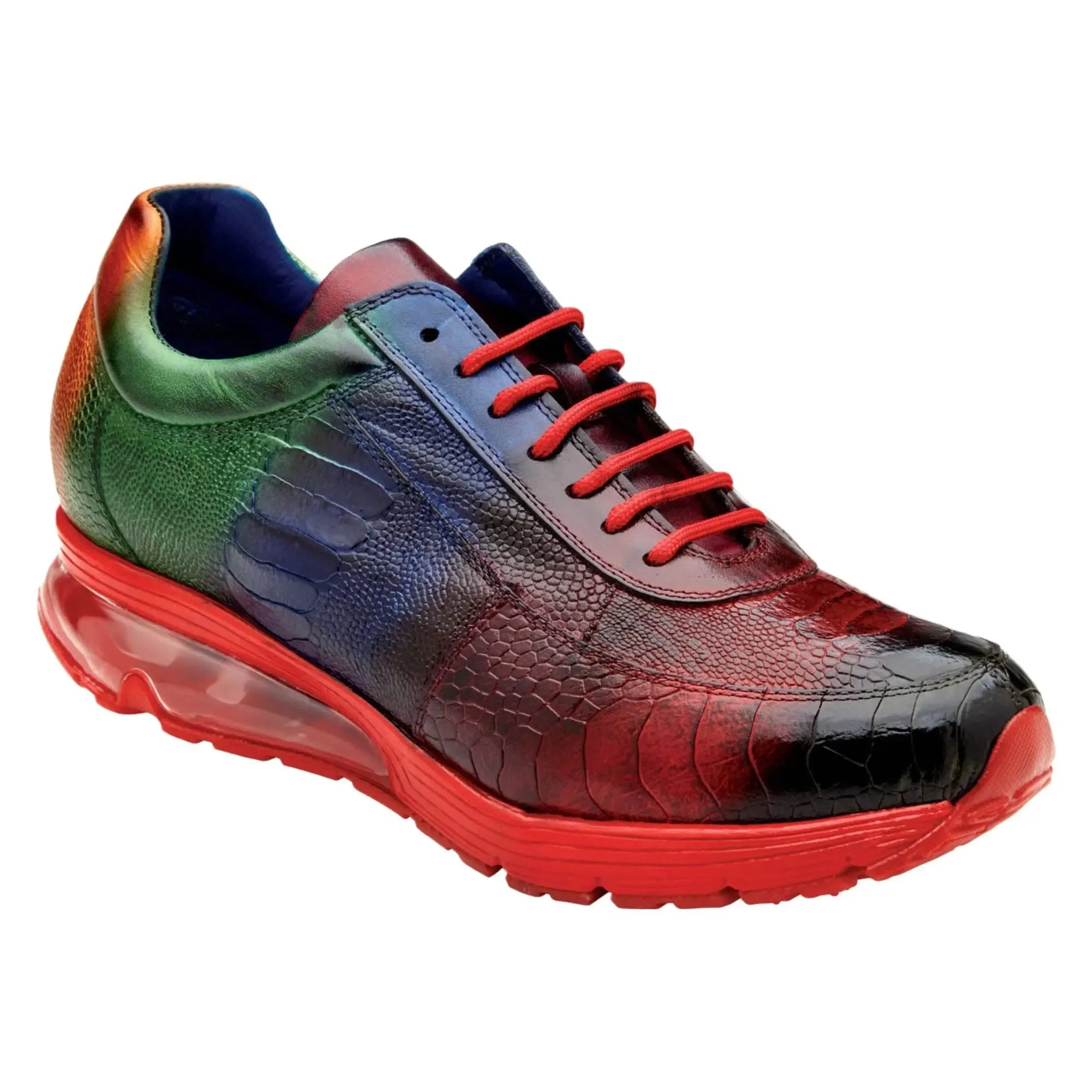 Belvedere George in Multicolor Genuine Ostrich Hand-painted Sneakers