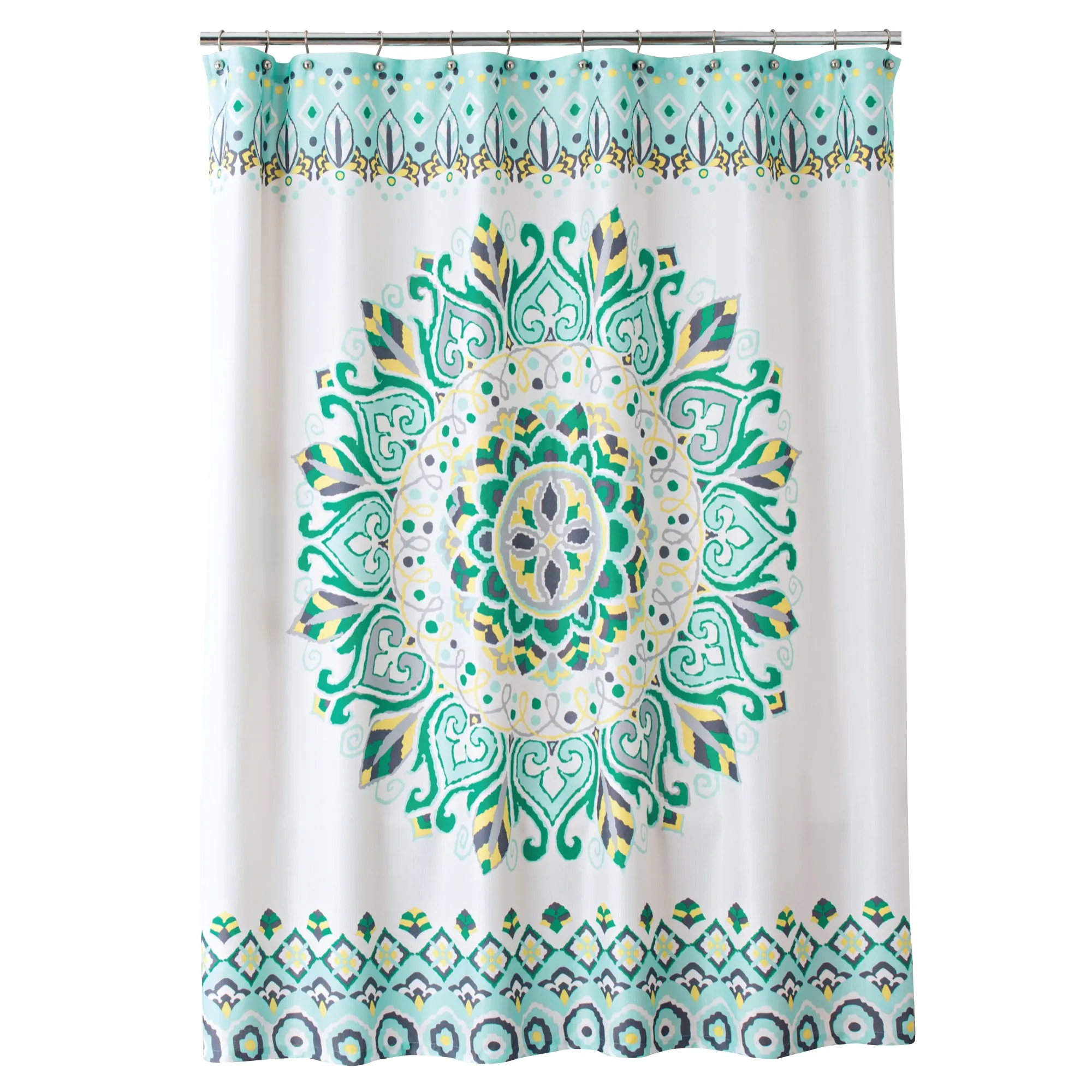 Better Homes & Gardens Medallion Fabric Shower Curtain, Multicolor, 72x72