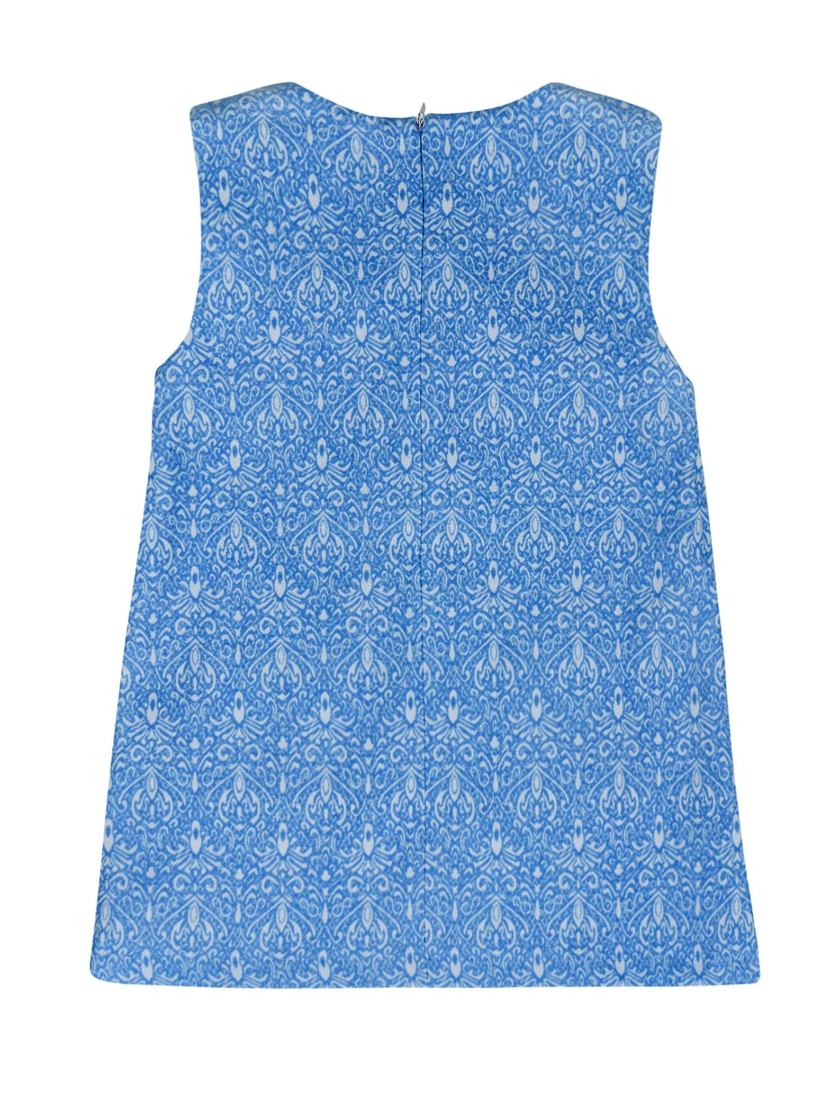 Big Bow Blue Jacquard  Dress by Kids Couture