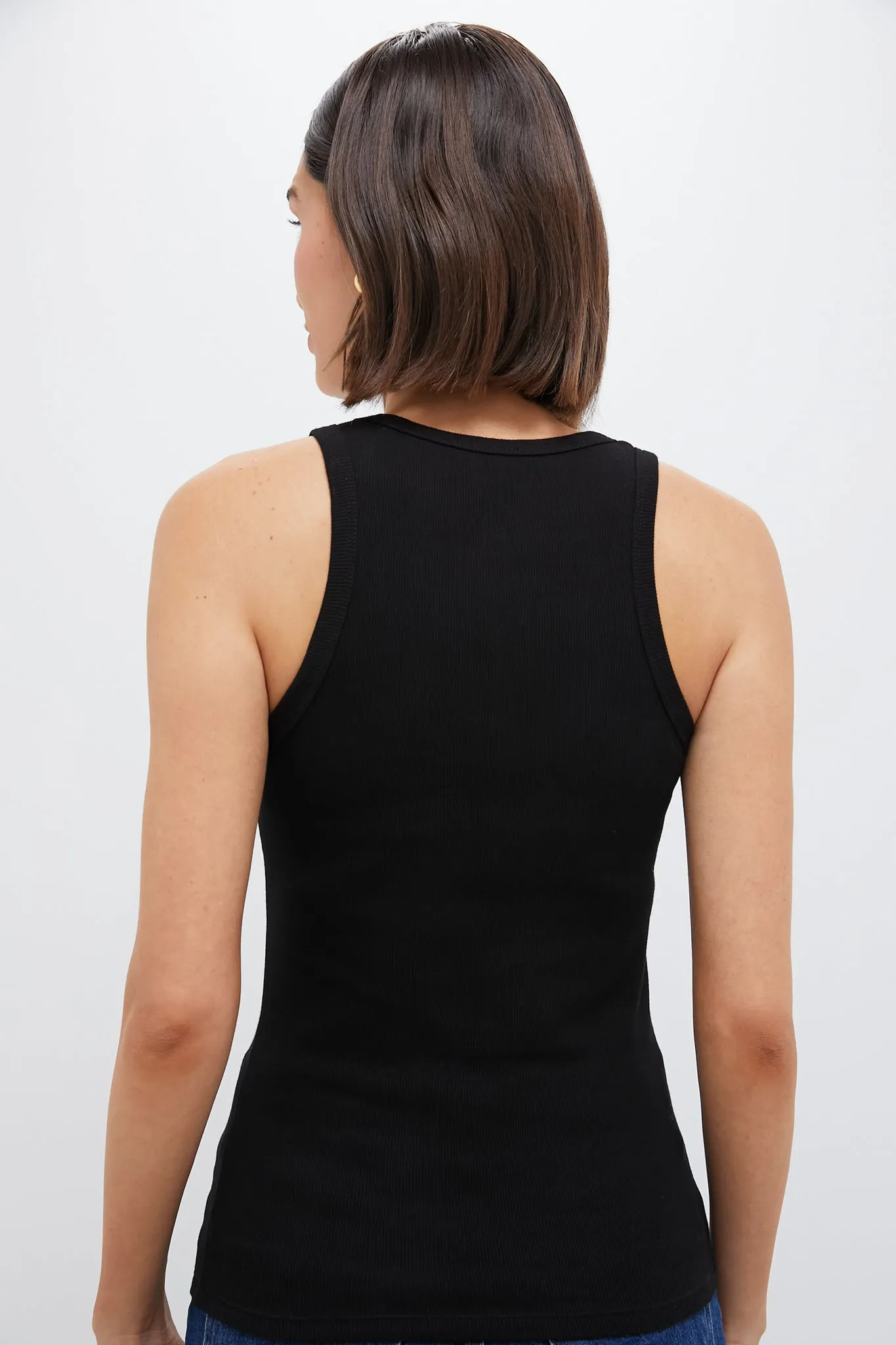 Black Este Rib Tank