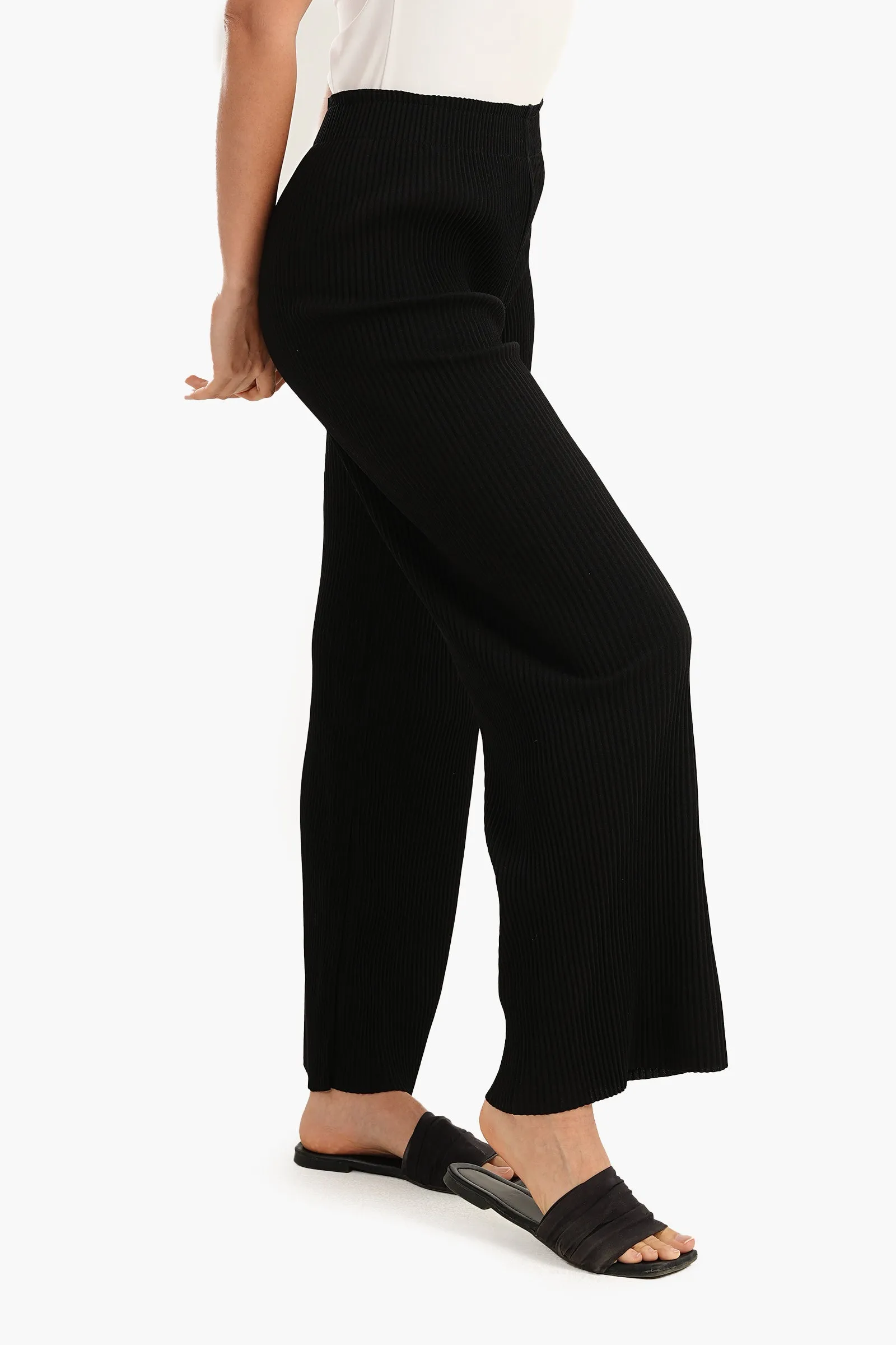 Black Ribbed Pants