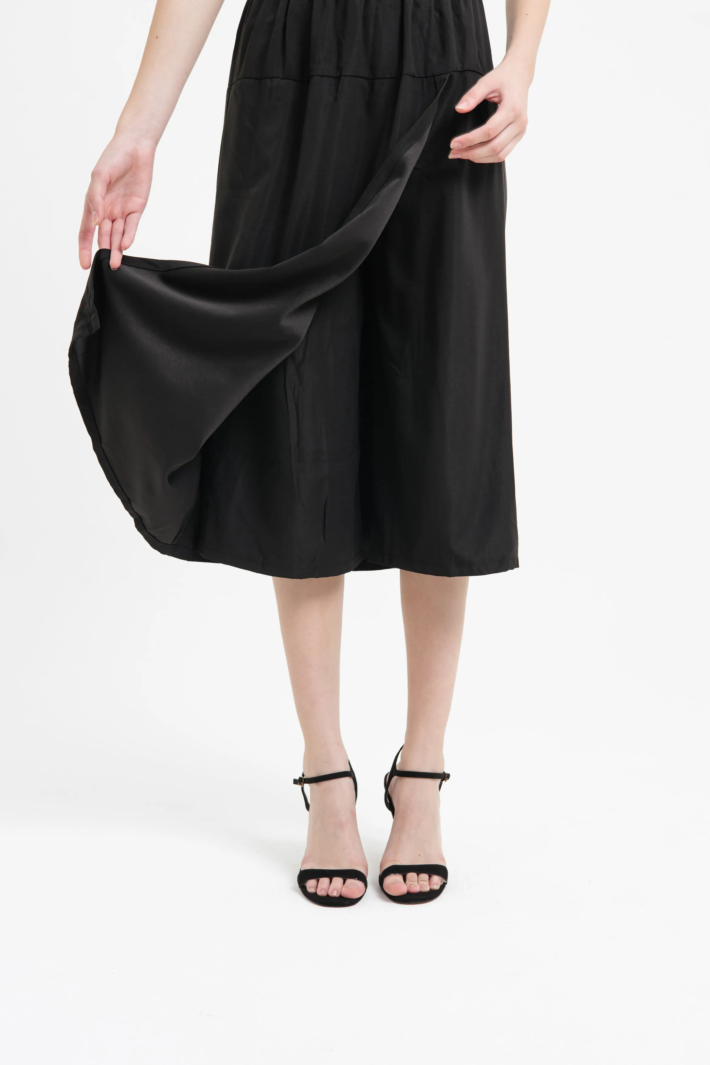 Black Wrap Skirt Pants