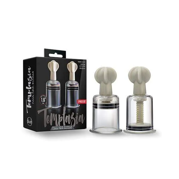 Blush Novelties - Temptasia Clit and Nipple Large Twist Suckers Set of 2 (Clear)