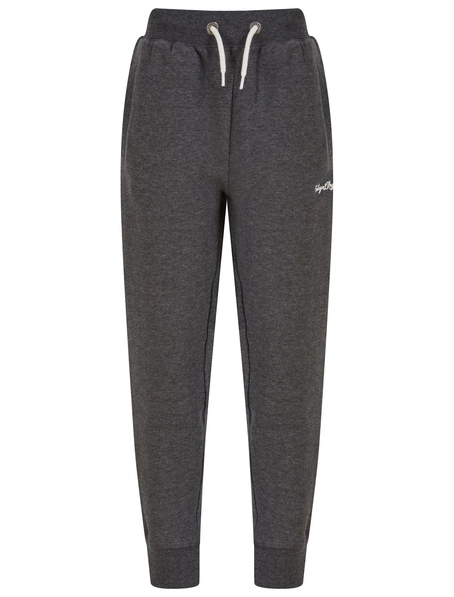 Boys Peckham Brushback Fleece Cuffed Joggers in Charcoal Marl - Tokyo Laundry Kids