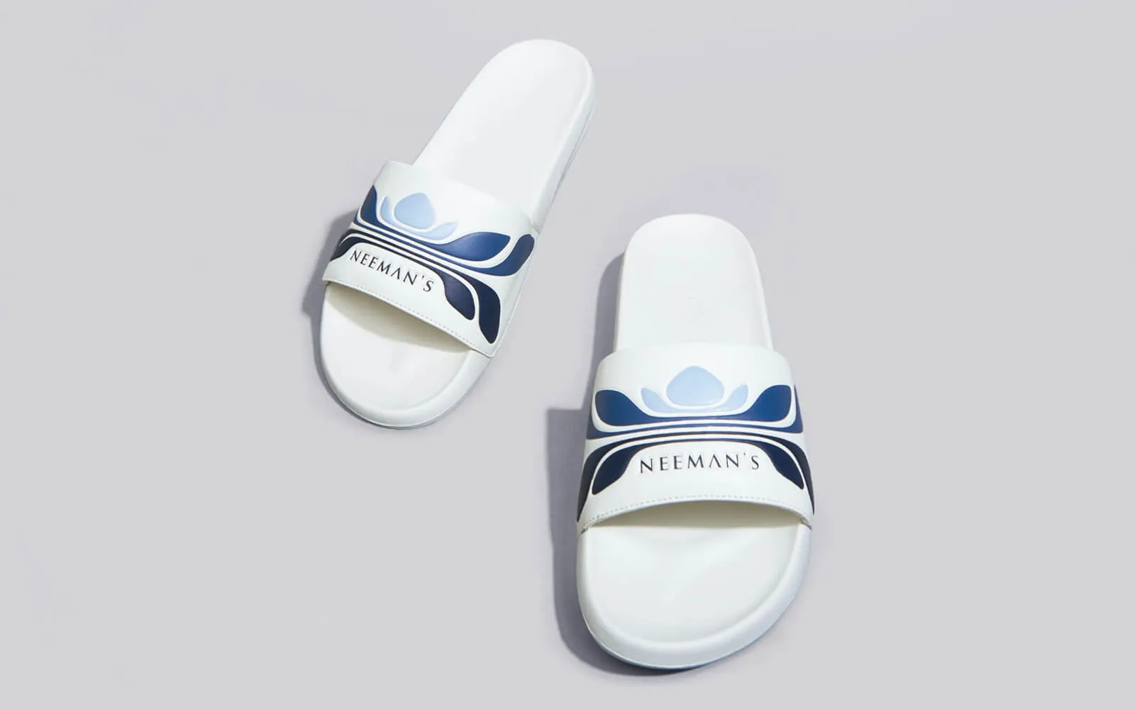 Breather Slides (Men Exclusive) : White-Blue