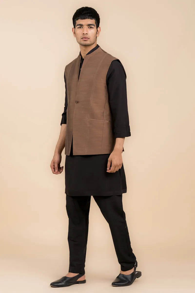 Brown Bundi With Top Stitch Detailing