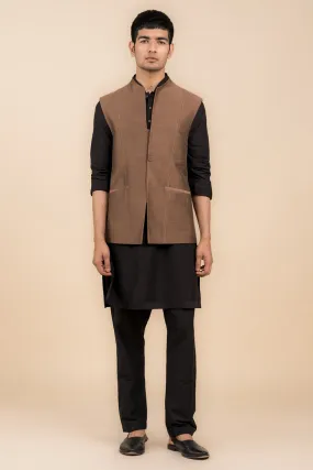 Brown Bundi With Top Stitch Detailing