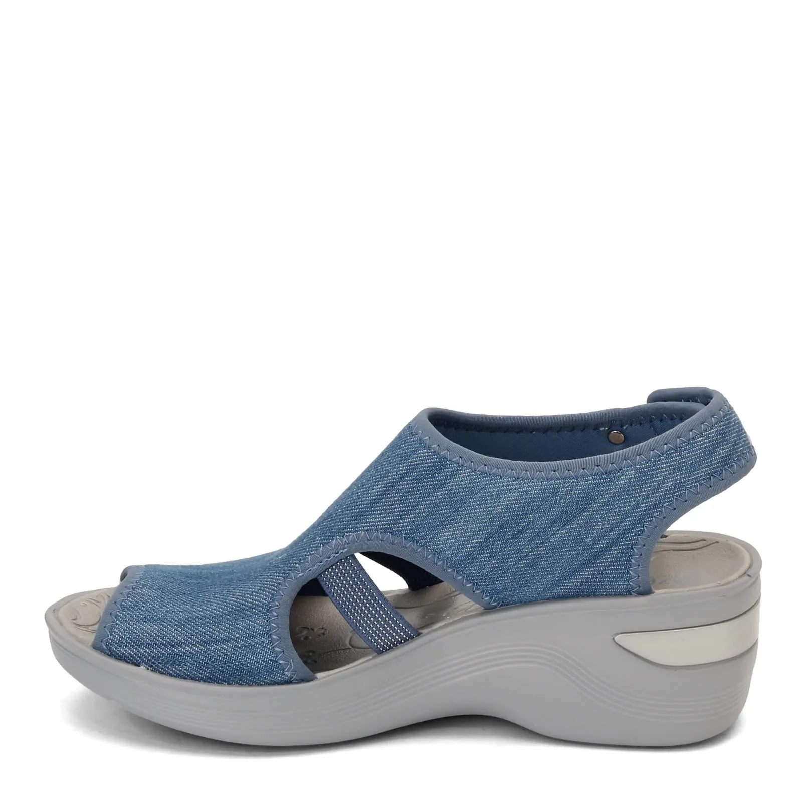 BZees Womens Dream Ankle Straps Sandal, Denim, 8.5 US