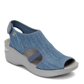 BZees Womens Dream Ankle Straps Sandal, Denim, 8.5 US