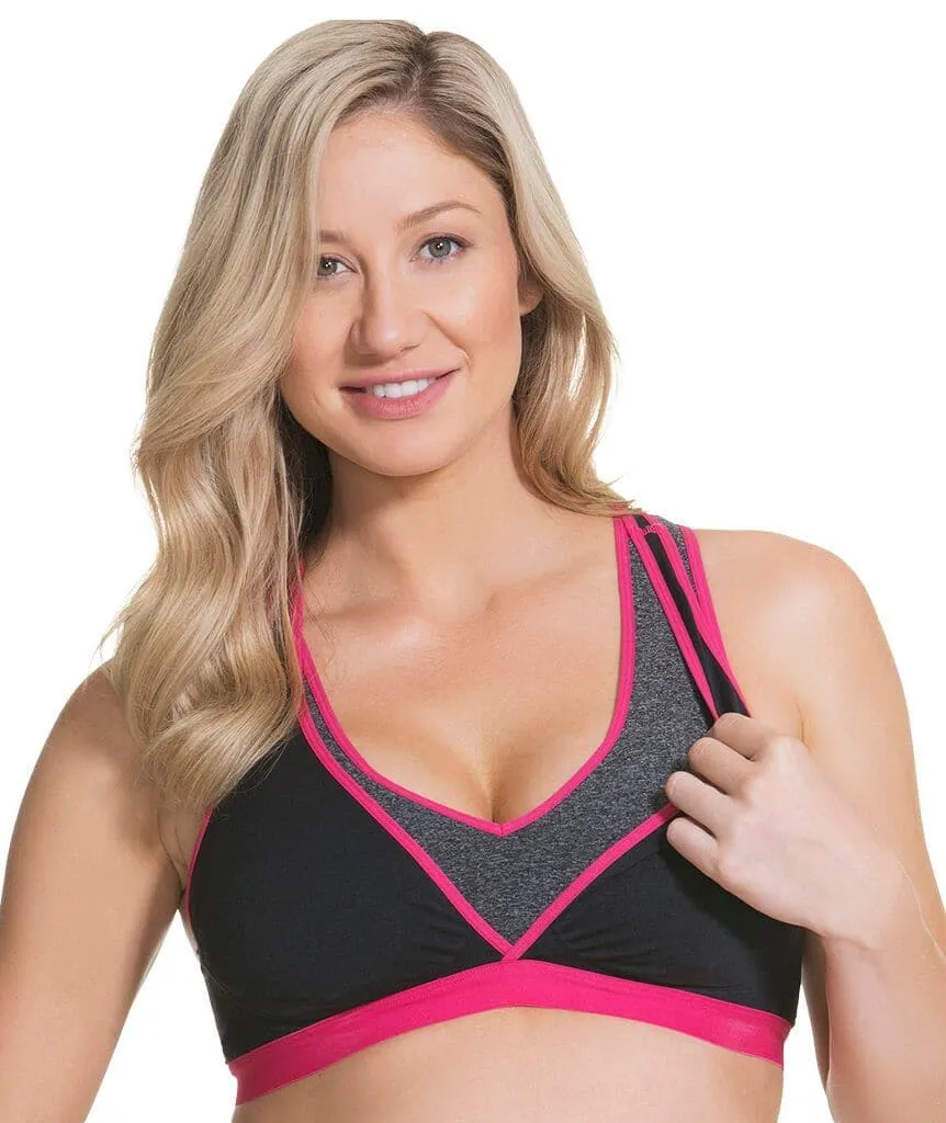 Cake Maternity Lotus Yoga & Hands Free Pumping B-F Cup Wire-Free Bra - Fuchsia