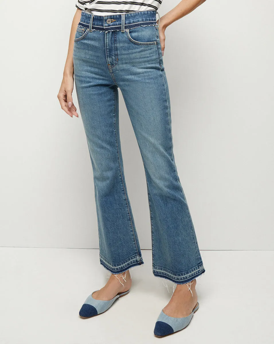 Carson Two-Tone Kick-Flare Jean