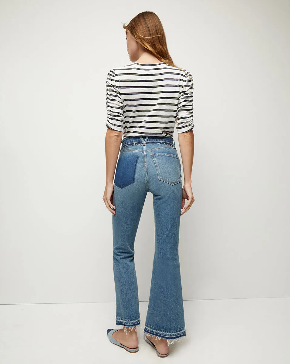 Carson Two-Tone Kick-Flare Jean