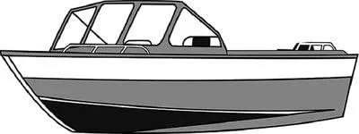 Carver I/O Aluminum Fishing Boat Cover With High forward Mounted Windshield Poly Guard