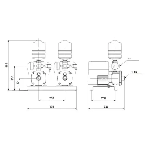 Constant Pressure VSD Pump CMBE Twin Grundfos