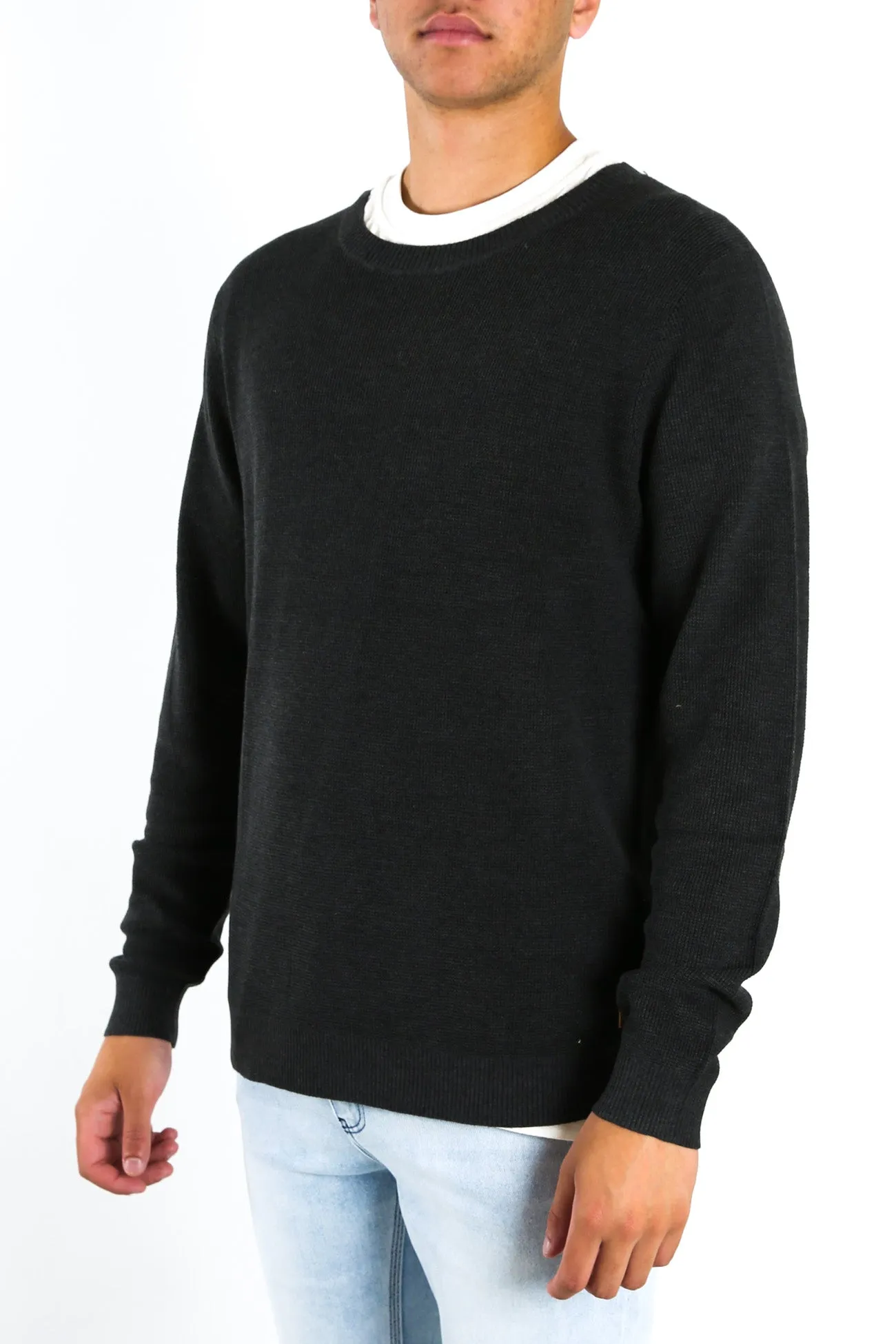 Cradle Lightweight Crew Knit Washed Black