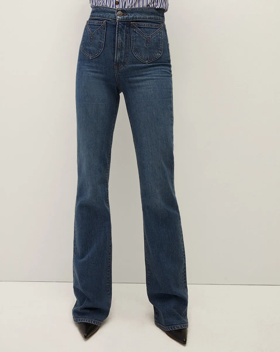 Crosbie Western Pockets Slim Wide-Leg Jean