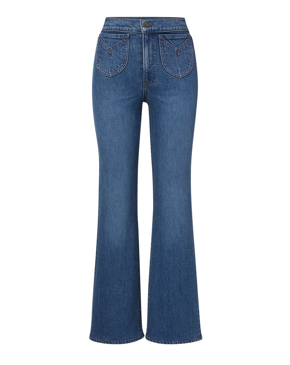 Crosbie Western Pockets Slim Wide-Leg Jean