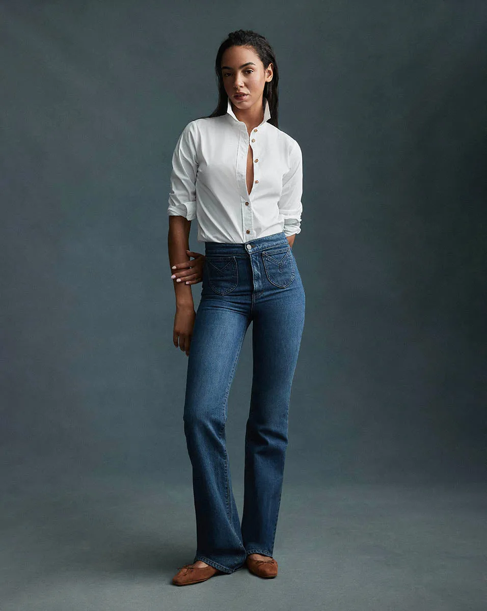 Crosbie Western Pockets Slim Wide-Leg Jean