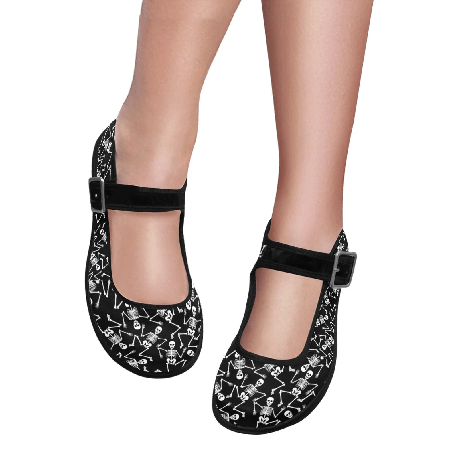 Dancing Skeletons Mila Satin Women's Mary Jane Flat (Model 4808)