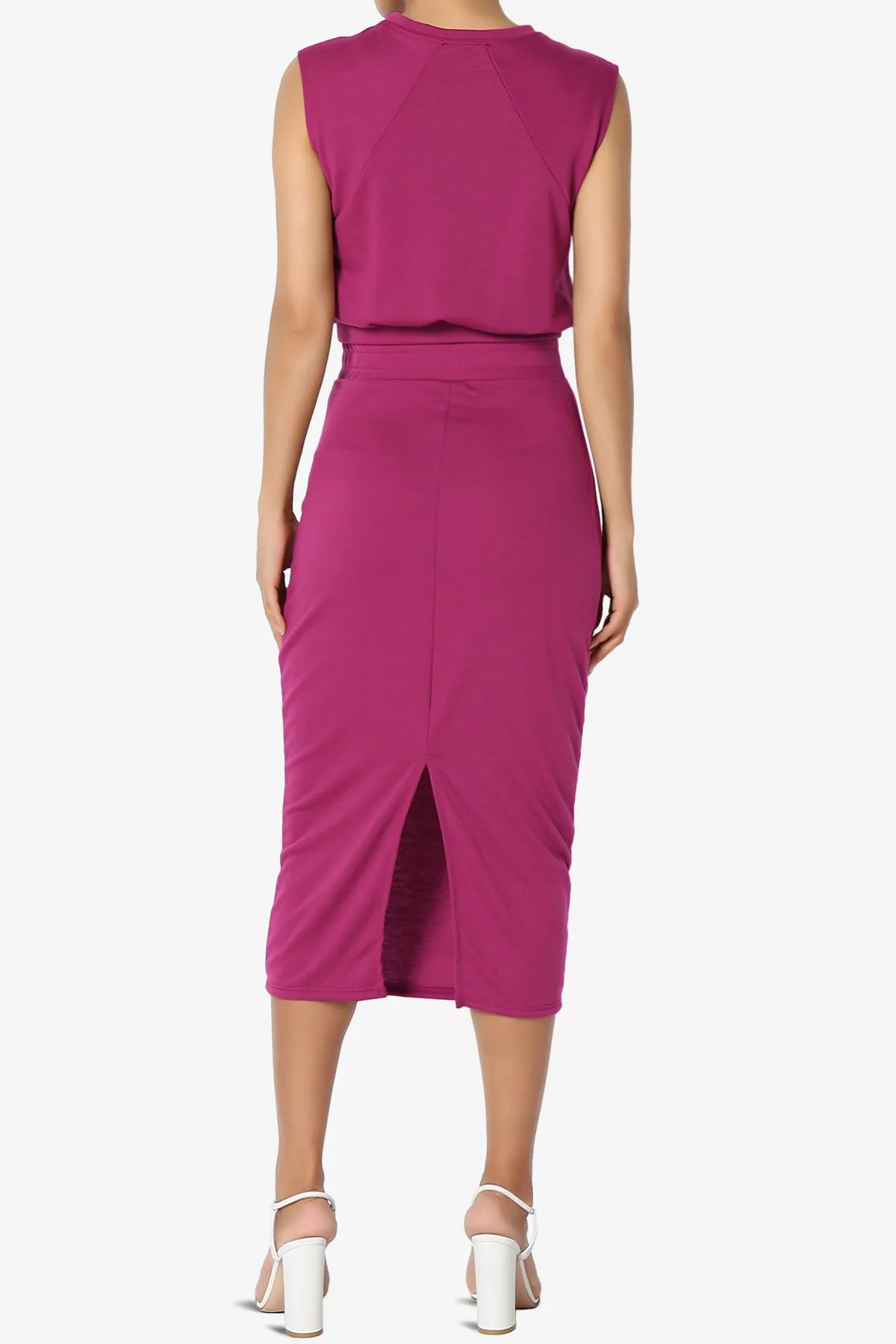 Discreet Crop Tank Top & Midi Skirt SET