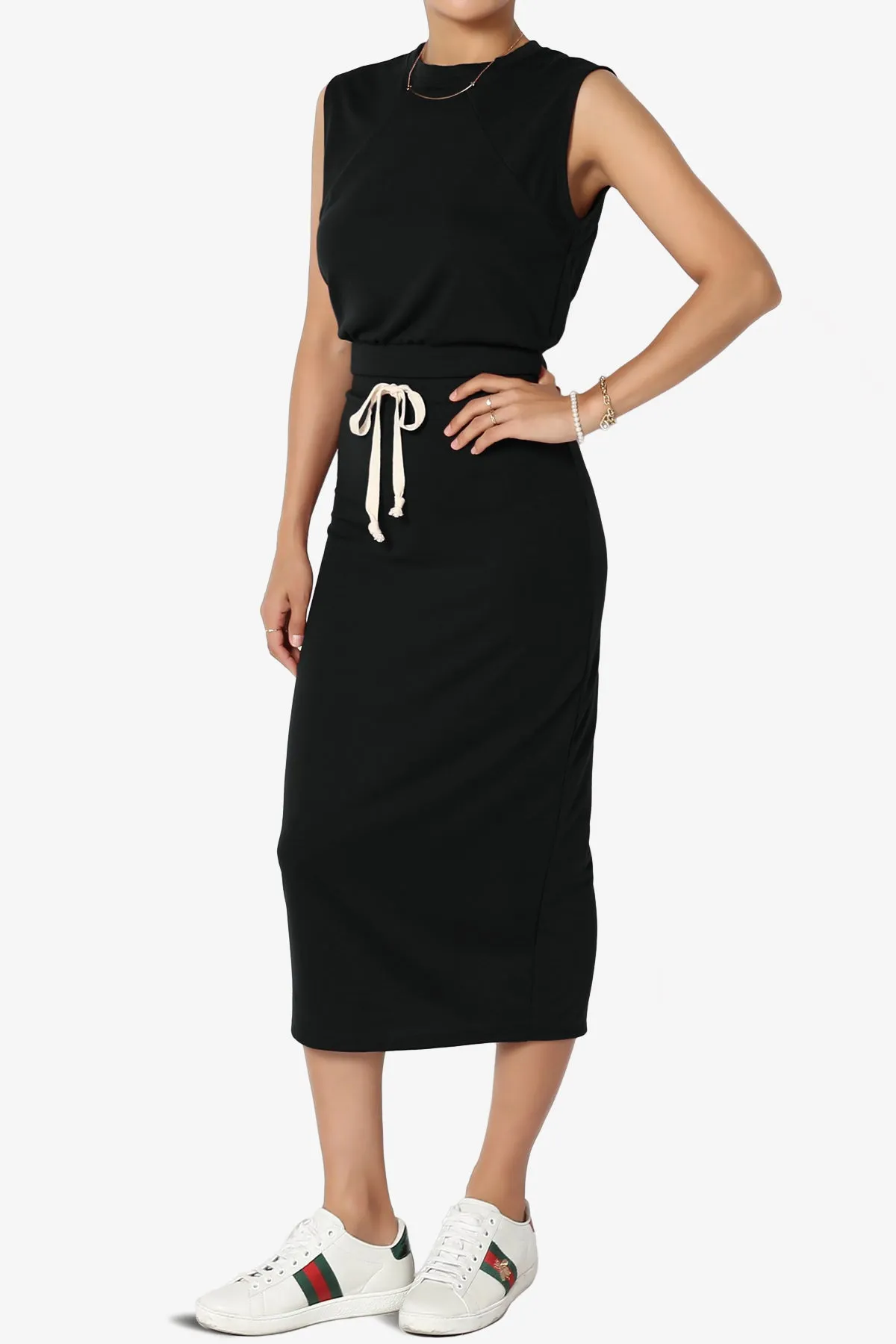 Discreet Crop Tank Top & Midi Skirt SET