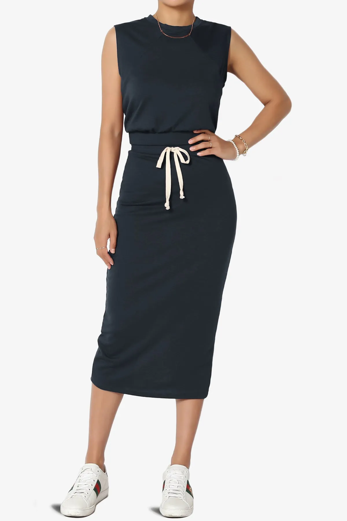 Discreet Crop Tank Top & Midi Skirt SET