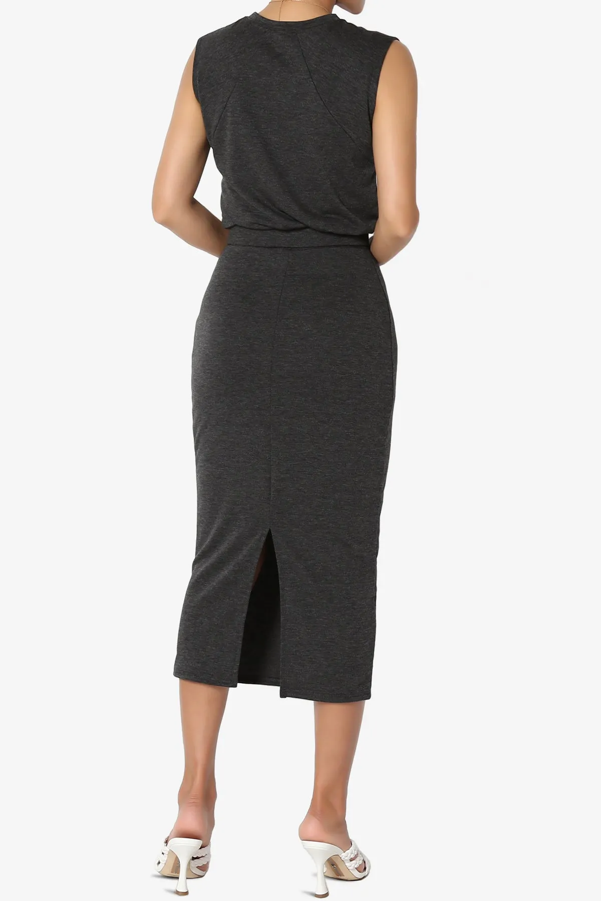 Discreet Crop Tank Top & Midi Skirt SET