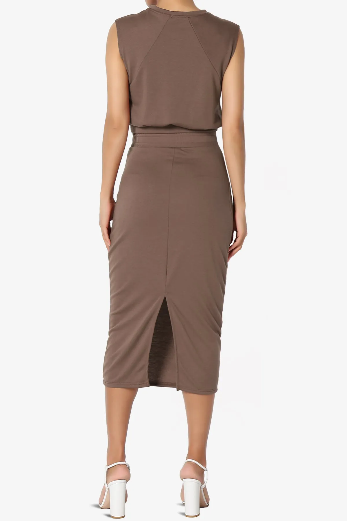 Discreet Crop Tank Top & Midi Skirt SET