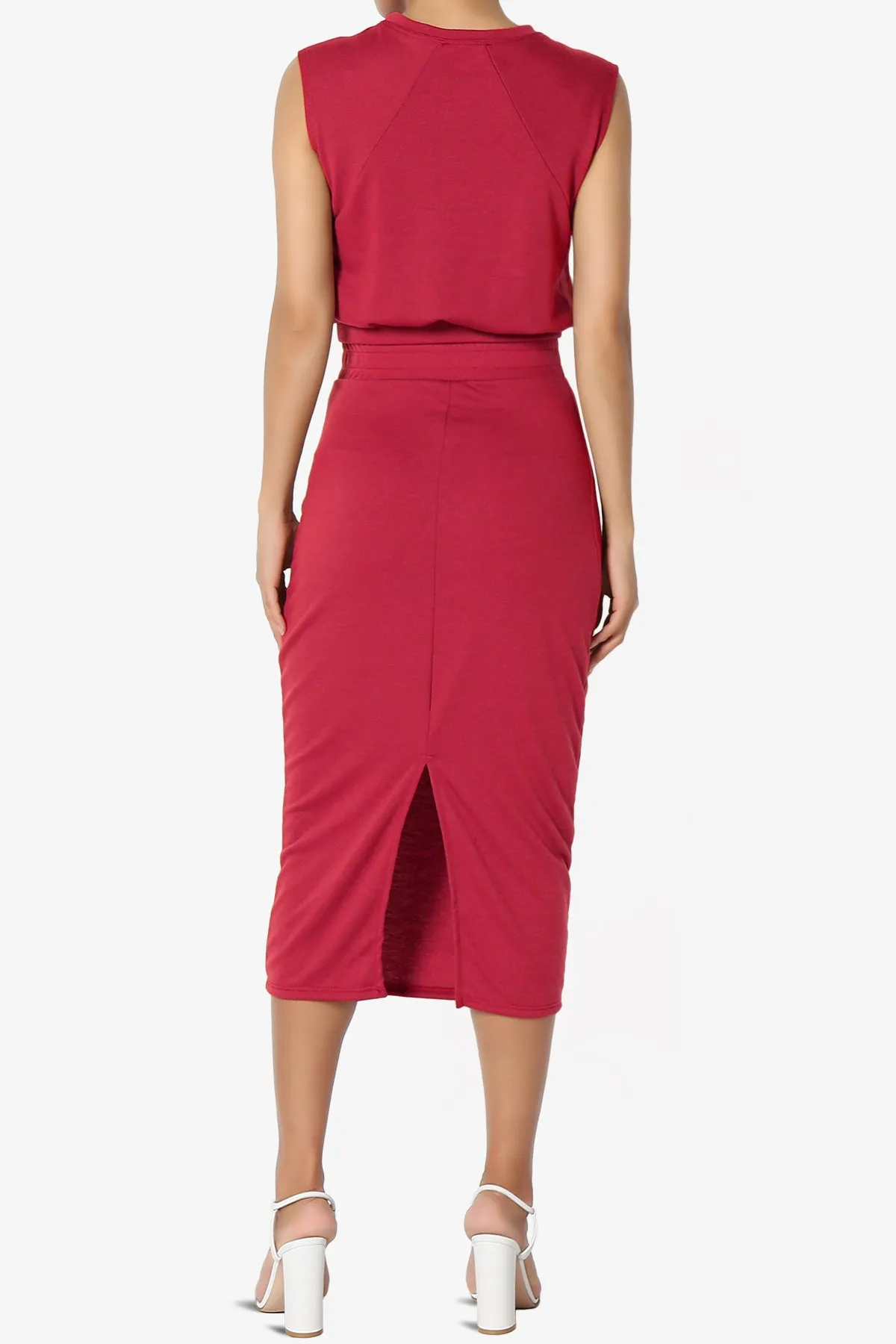 Discreet Crop Tank Top & Midi Skirt SET