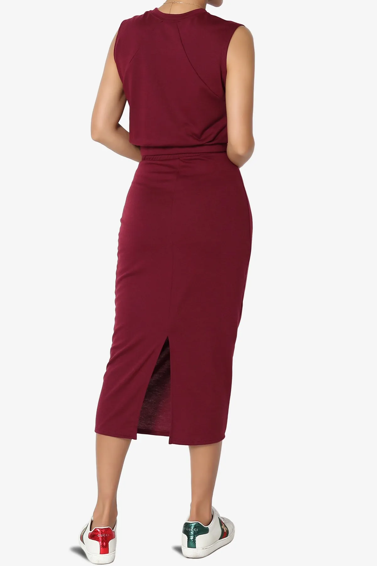 Discreet Crop Tank Top & Midi Skirt SET