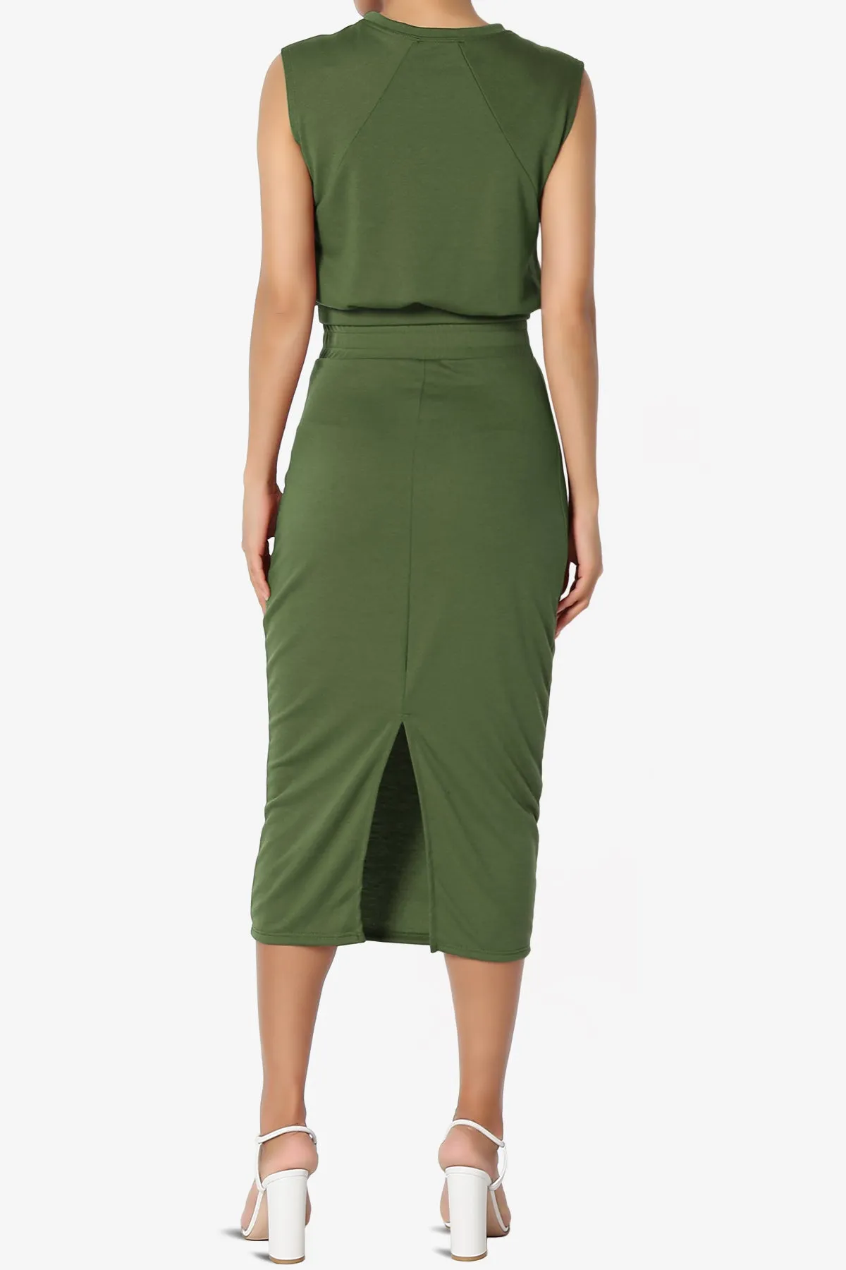 Discreet Crop Tank Top & Midi Skirt SET