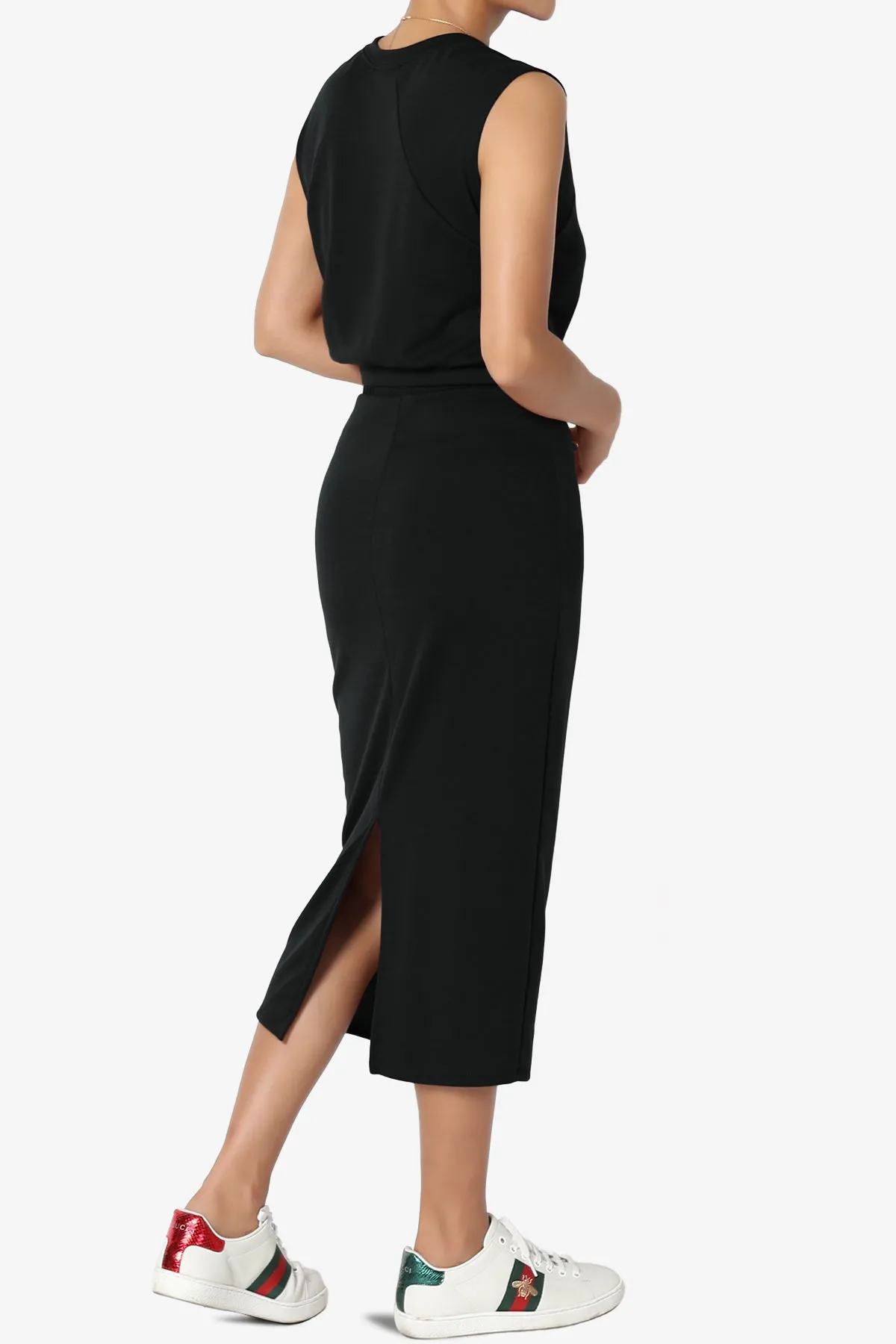 Discreet Crop Tank Top & Midi Skirt SET