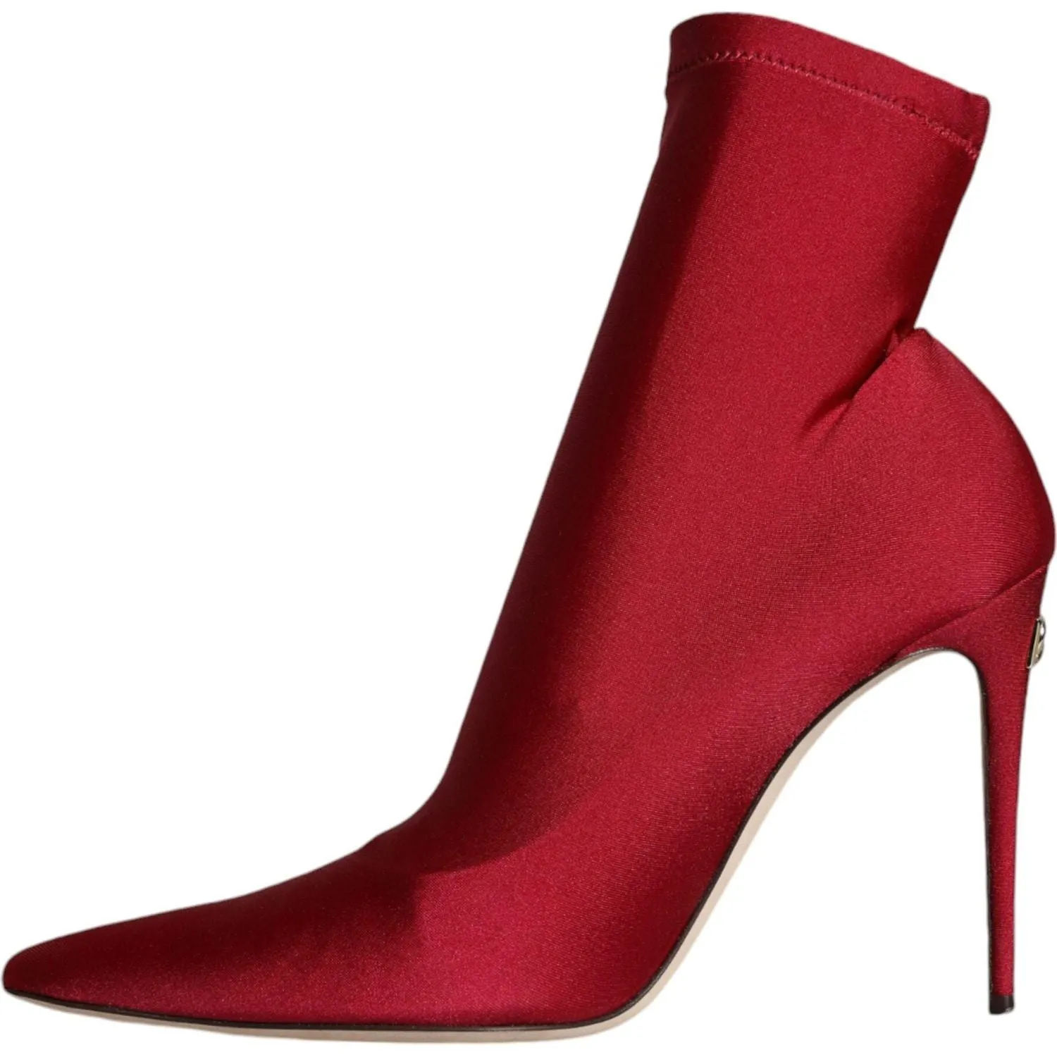 Dolce & Gabbana Cherry Red Stretch Stilettos Ankle Boot Shoes